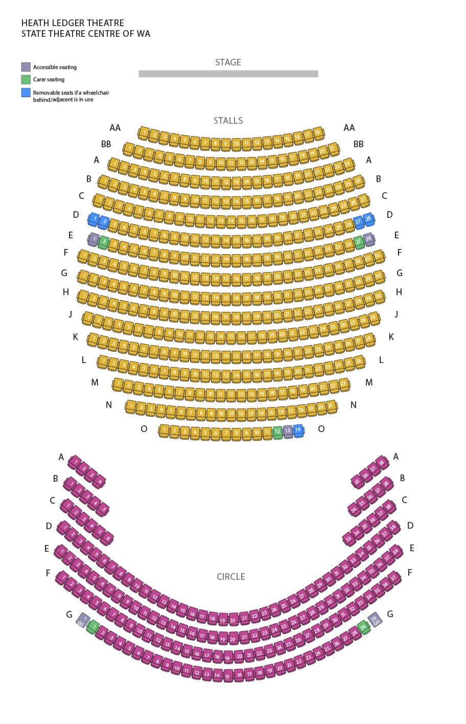 State Theatre Centre of WA - Heath Ledger Theatre Seating Map