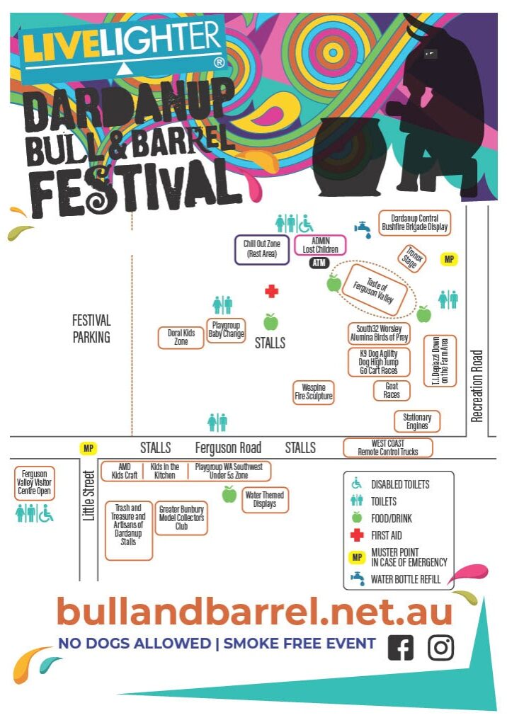 Dardanup Bull & Barrel Festival - 2022 Festival Map